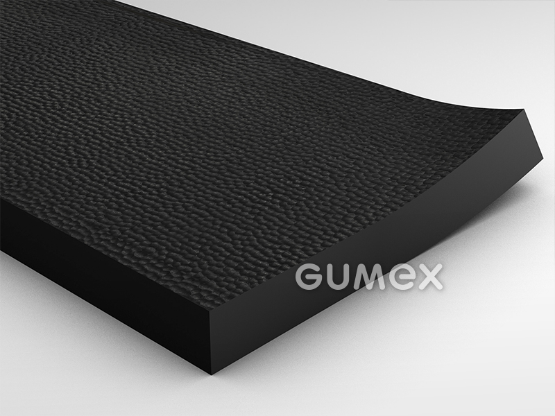 Gummihammerboden, Dicke 14mm, Breite 2000mm, 65°ShA, Blasenmuster, SBR, -25°C/+70°C, schwarz, 